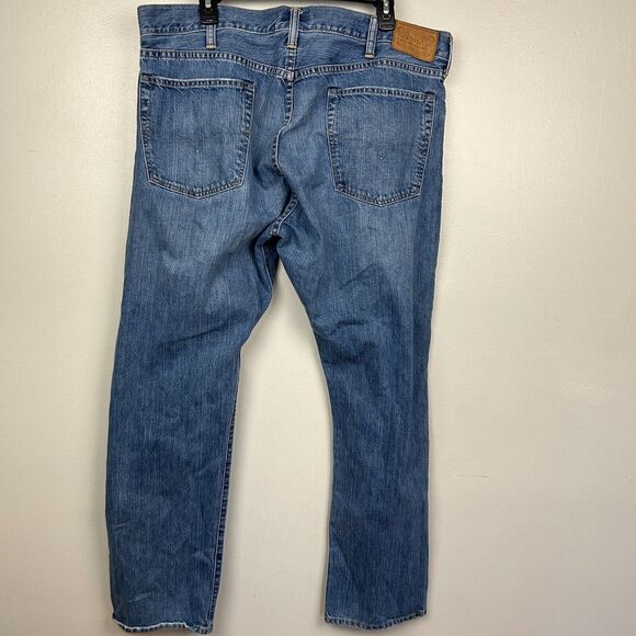 Polo Ralph Lauren Jeans Men's 38x32 Blue Stonewash Cotton Denim Straight Stretch - Picture 9 of 15